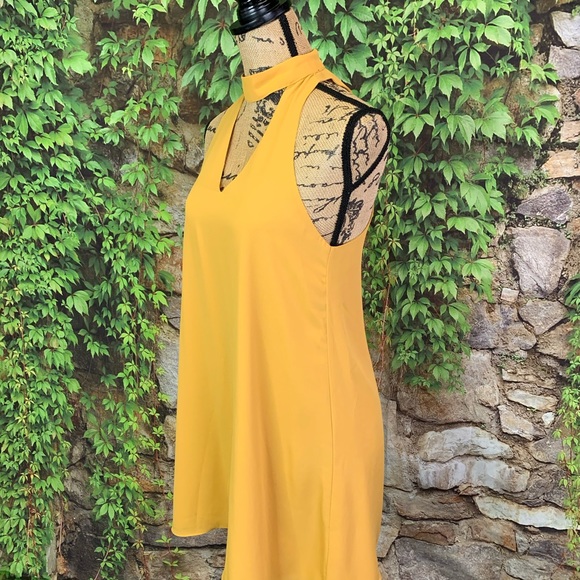 LULU'S Groove Thing Golden Swing Mini Dress, S - Picture 3 of 11